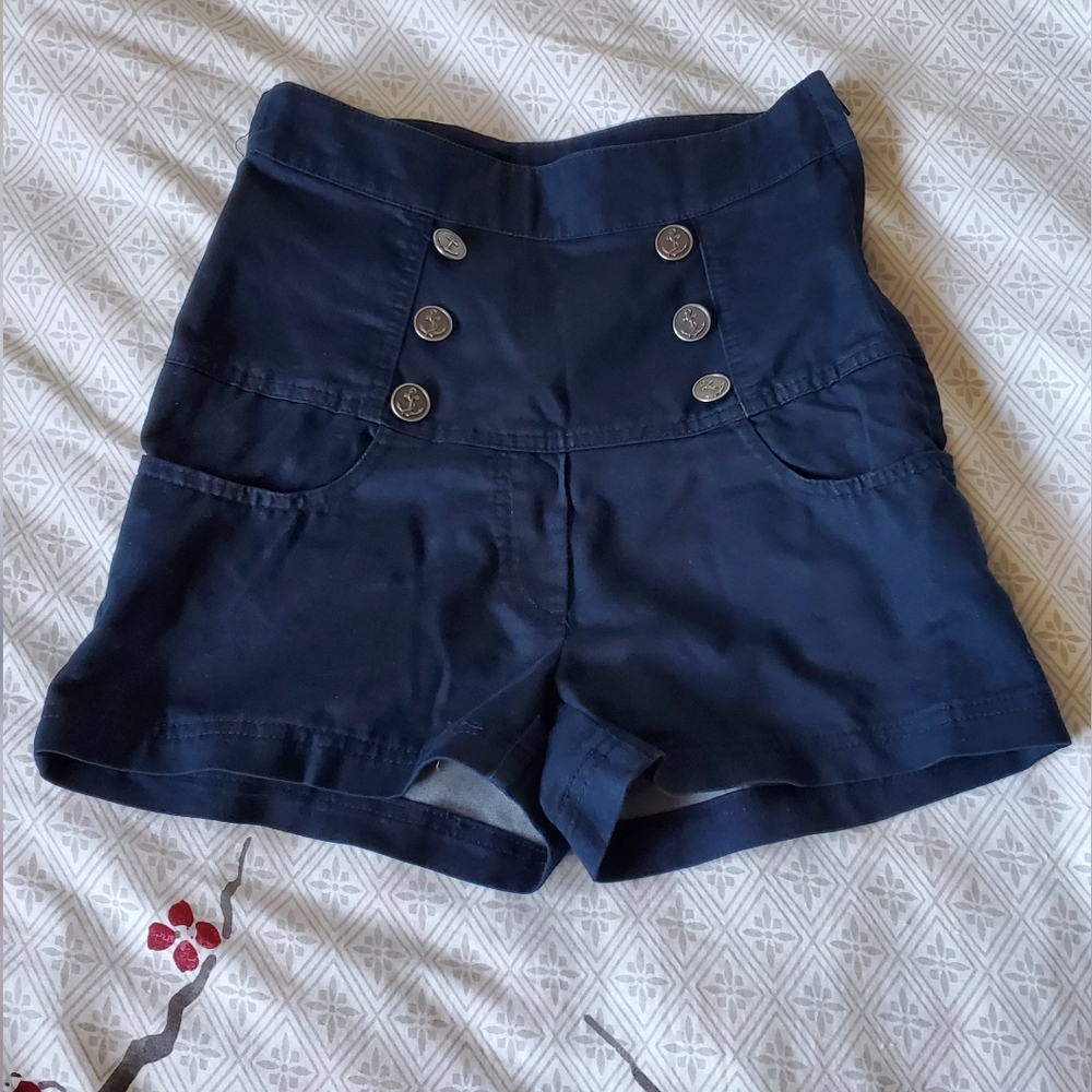 Steady Clothing Anchor Play Button High Waist Pinup Shorts